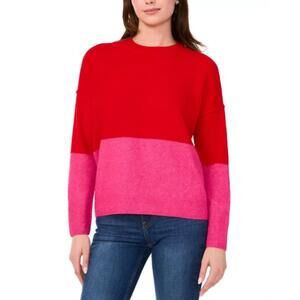 NEW SAM & JESS women's knit crewneck sweater in multi